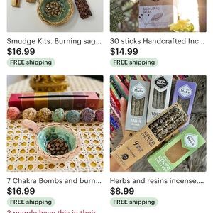Sat-naam on Etsy, incense, energy cleaning kit and more